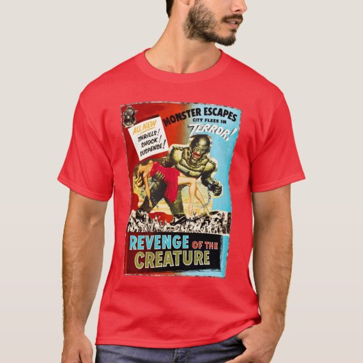 Wezen Monster Retro Horror vriend T-shirt (Voorkant)