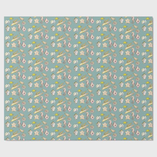 Wezens uit de oceaan inpakpapier (Vlak)