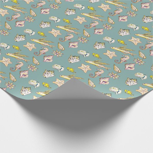 Wezens uit de oceaan inpakpapier (Hoek)