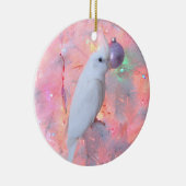 WF Lutino Cockatiel in de kerstboomversiering Keramisch Ornament (Rechts)