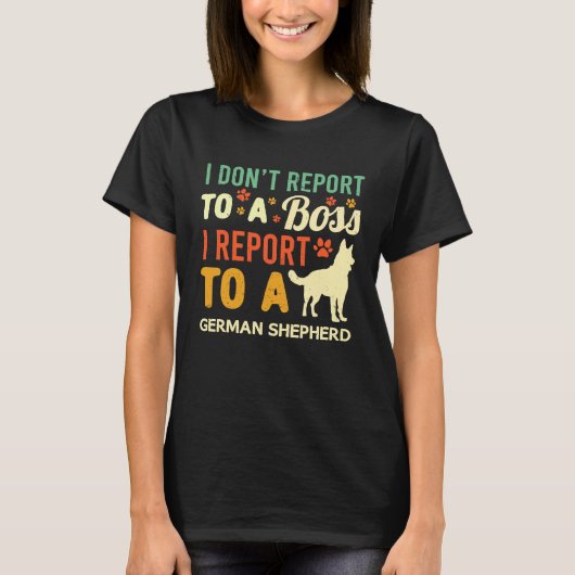 WFH German Shepherd Boss Coworker Work From Home D T-shirt (Voorkant)