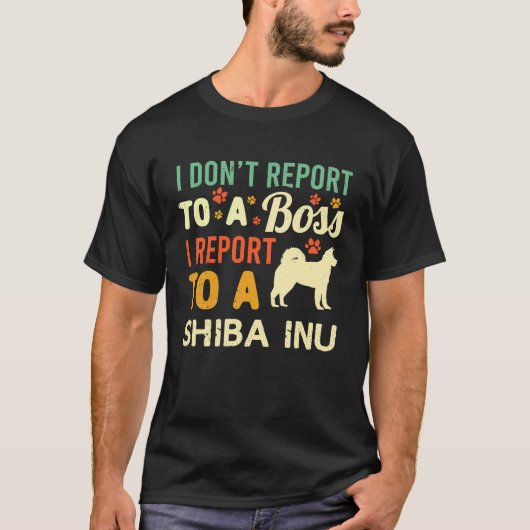 WFH Shiba Inu Baas Collega Van Thuis Uit Werken Ho T-shirt (Voorkant)