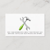 WFrench Hammer | Achtergrond hout | Gebouw Visitekaartje (Achterkant)