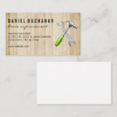 WFrench Hammer Logo | Houtpanelen Visitekaartje (Voorkant / Achterkant)