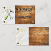 WFrench Hammer Logo | Marmer Wood Visitekaartje (Voorkant / Achterkant)