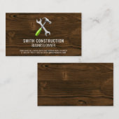 WFrench Hammer Logo | Reparatie thuis | Hout Visitekaartje (Voorkant / Achterkant)