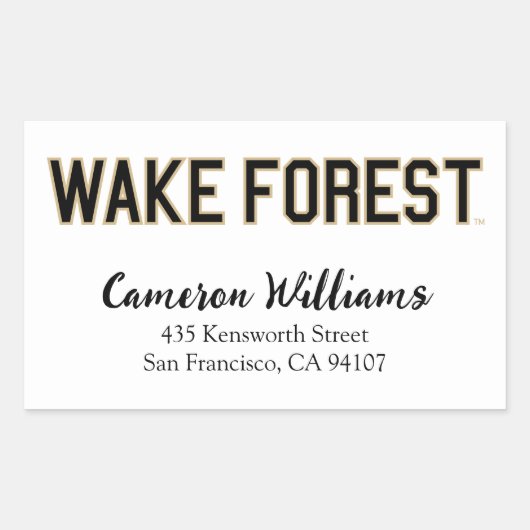 WFU | Wake Forest Rechthoekige Sticker (Voorkant)