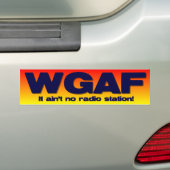 WGAF (die een F**K geeft) Bumpersticker (Op auto)