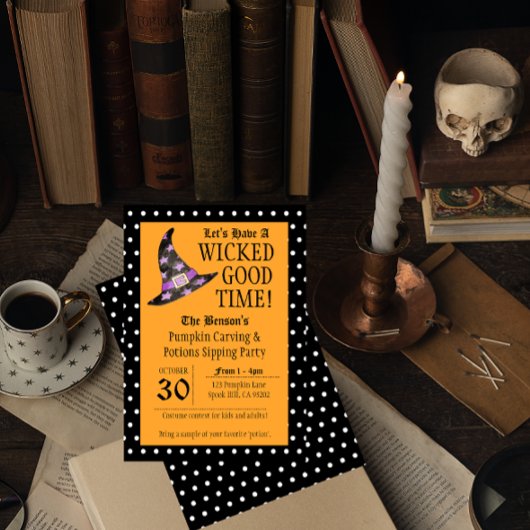 WGood Time Oranje Halloween Uitnodiging