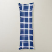 WG's Plaids Blauw en Wit Plaid van Coquilles Lichaamskussen (Achterkant (Verticaal))