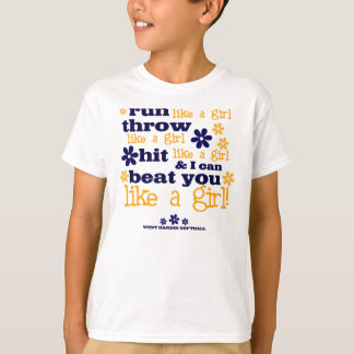 WH als een meisje-softball T-shirt