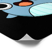 Wha-le-llujah Grappige Blauwe Walvis Pun Donker BG Poster (Hoek)