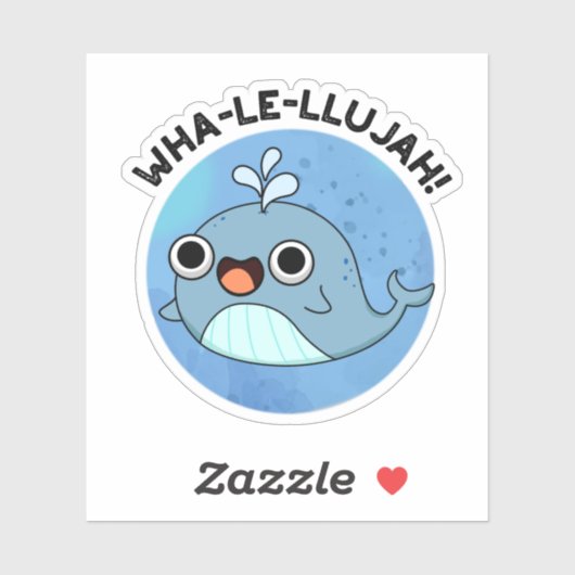 Wha-le-llujah Grappige Blauwe Walvis Pun Sticker (Vel)