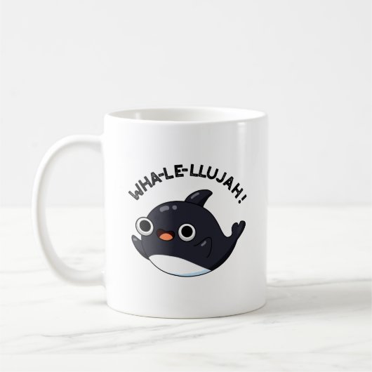 Wha-le-lujah Funny Orca Whale Pun Koffiemok (Links)