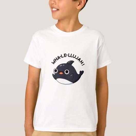 Wha-le-lujah Funny Orca Whale Pun T-shirt (Voorkant)