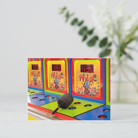 Whac A Mole Arcade Game Briefkaart (Staand voorkant)