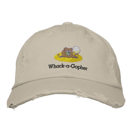 Whack-a-Gopher geborduurd Funny Golf Pet Design (Voorkant)