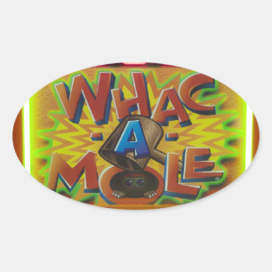 Whack a Mole Carnival Game Ovale Sticker