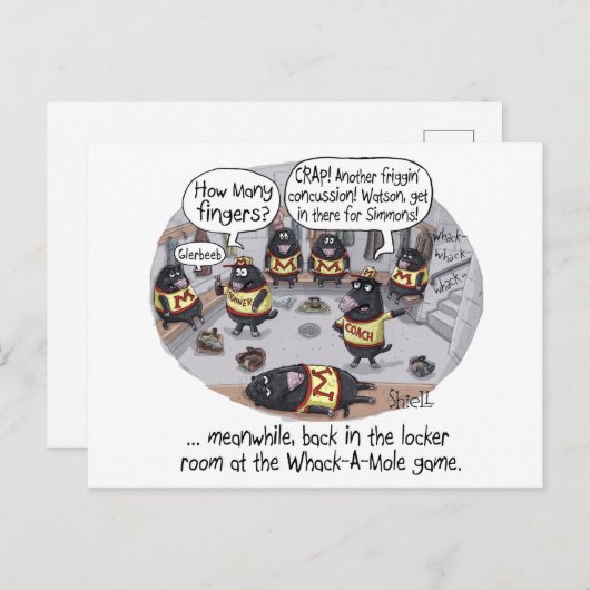 Whack-a-Mole Concussion Briefkaart (Voorkant / Achterkant)