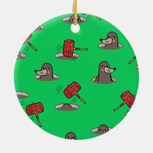 Whack-A-Mole Pattern Keramisch Ornament (Achterkant)