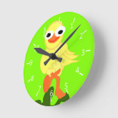 Whacky Bird Chartreuse Ronde Klok (Hoek)