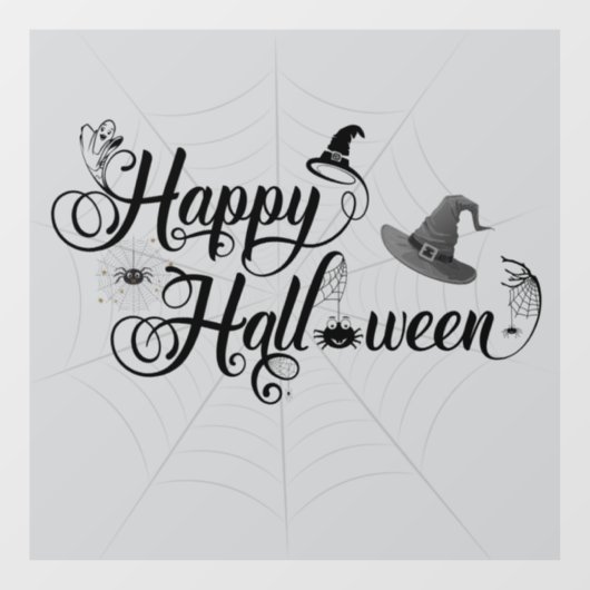 Whacky Happy Halloween met webben Raamsticker (Vel)