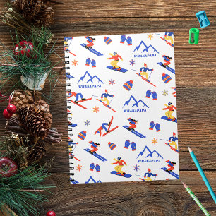 Whakapapa Nieuw-Zeeland Ski Snowboard patroon Notitieboek