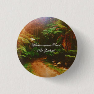 Whakarewarewa-bos, Rotorua, Nieuw-Zeeland Ronde Button 3,2 Cm
