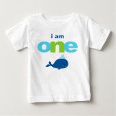 Whale 1st Birthday T-shirt Toddler Baby Kind (Voorkant)