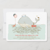 Whale a time Birthday Pool Party Invitation Kaart (Voorkant)