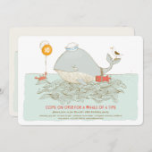 Whale a time Birthday Pool Party Invitation Kaart (Voorkant / Achterkant)