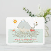 Whale a time Birthday Pool Party Invitation Kaart (Staand voorkant)