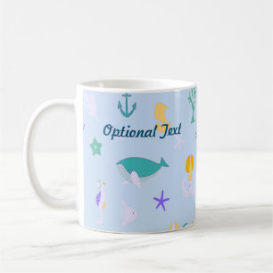 Whale, Anchors, Koralen en Zeewier Koffiemok