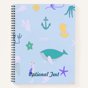 Whale, Anchors, Koralen en Zeewier Notitieboek