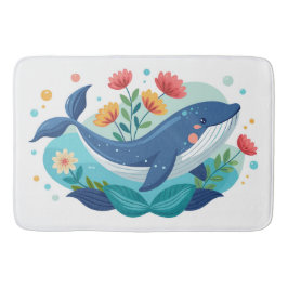 Whale And Flowers Mat