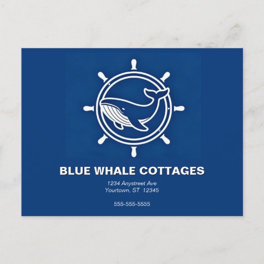 Whale and Helm Vacation Rental Briefkaart (Voorkant)