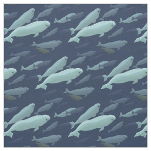 Whale Art Fabric Beluga Whale Fabric Cotton of Pol Stof