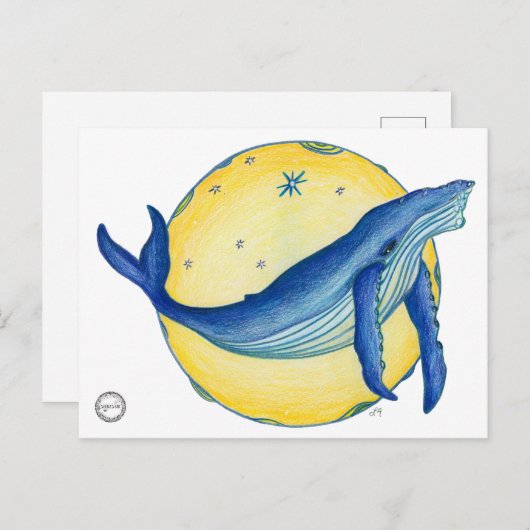 Whale Art, Sirian Starseed, Briefkaart voor walvis (Voorkant / Achterkant)
