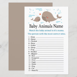 Whale Baby Animals Name Game