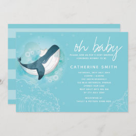 Whale Baby Boy Baby shower Kaart