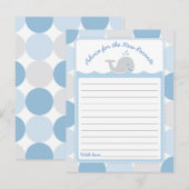 Whale Baby shower Advice Kaart - Mod Blue Circles (Voorkant / Achterkant)