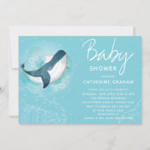 Whale Baby shower Blue Kaart (Voorkant)