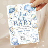Whale Baby Shower Boy Blue Ocean Kaart