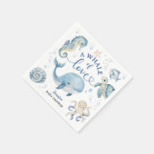 Whale Baby Shower Boy Blue Ocean Paper Servet (Hoek)