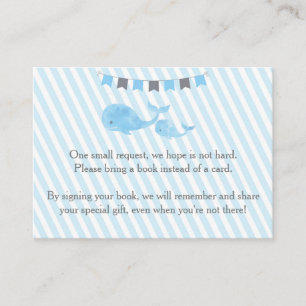 Whale Baby shower Breng een boek Insert Informatiekaartje