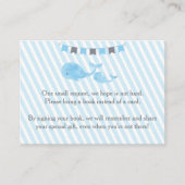 Whale Baby shower Breng een boek Insert Informatiekaartje (Voorkant)