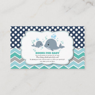 Whale Baby shower Breng een Boekentussenvoegsel Jo Informatiekaartje