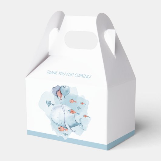 Whale Baby shower Dank u Bedankdoosjes (Voorkant Zijde)
