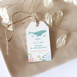 Whale Baby shower Dank u Cadeaulabel