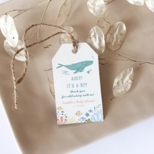 Whale Baby shower Dank u Cadeaulabel